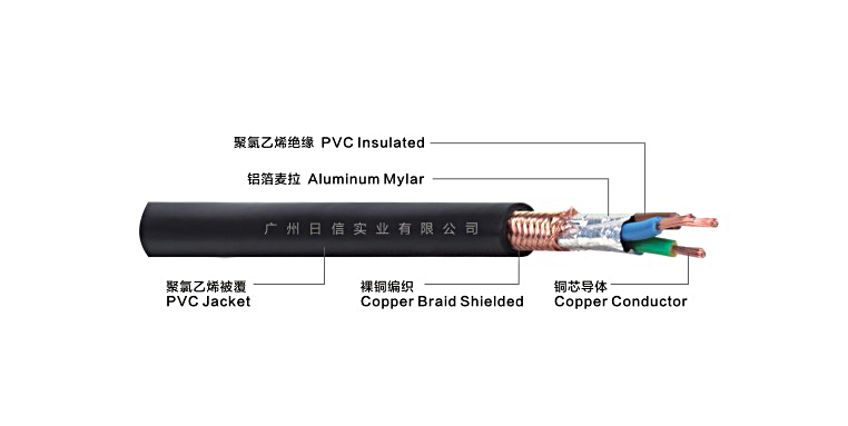 RVVP型系列300/300V铜芯聚氯乙烯绝缘屏蔽聚氯乙烯护套软电缆